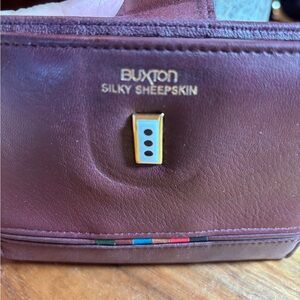 Buxton Sheepskin Wallet with Gold and Multicolor Accents